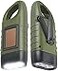 Simpeak 2Pack Hand Crank Solar Powered Flashlight Emergency Rechargeable LED Survival Flashlight Quick Snap Carbiner Dynamo Flash Light Torch for Outdoor Sports Green