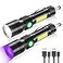 iToncs Rechargeable Flashlights 3 in 1 Super Bright Black Light Flashlights 1200 Lumens 7 Modes Zoomable IPX6 Waterproof Flash Light Recharchable for Camping Emergency Pet Clothing Detection 2 Pack