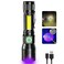 AdamStar UV Flashlight Black Light 3in1 Magnetic Flashlight Rechargeable High Lumen Tactical LED Flashlight 7 Modes Waterproof UV Light for Camping Emergencies Pet Urine Detection
