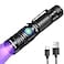 DARKBEAM UV Black Light Flashlight 395nm Rechargeable USB Woods Lamp Powerful Mini Ultraviolet LED Blacklight Flashlights Resin Curing Detector for PetCatDog Urine Stains Scorpions