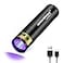 DARKBEAM Flashlight UV Black Light 395 NM Mini but Powerful USB C LED Rechargeable Woods Lamp Ultraviolet Flashlights for Pet Dog Urine Stains DetectionResin CuringFluorescent Agent