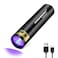 DARKBEAM Flashlight UV Black Light 395 NM Mini but Powerful USB C LED Rechargeable Woods Lamp Ultraviolet Flashlights for Pet Dog Urine Stains DetectionResin CuringFluorescent Agent