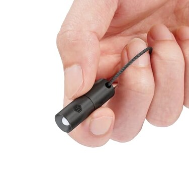 KeyUnity KF00 Titanium Mini Keychain LED Flashlight 15 Lumens Waterproof Electric Torch Light Handheld Size Single Mode for Camping Hiking Climbing Fishing Backpacking Black