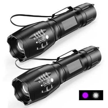 MOWETOO UV Flashlight Portable Blacklight Flashlight LED Torch with White and Ultraviolet Light Combo Black Light Pet Urine Detector for Dog Cat Pee ID Check AC Leak Bed Bug Rocks Resin 2