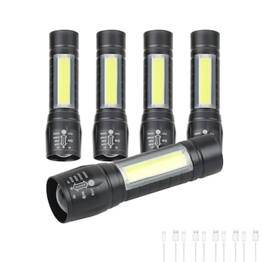 Hilngav 5 Pack Mini Small Pocket LED Flashlight USBC Rechargeable High Lumens Bright Powerful EDC Flash Lights Aluminum Handheld Flashlight Bulk for Portable Camping Christmas Gifts