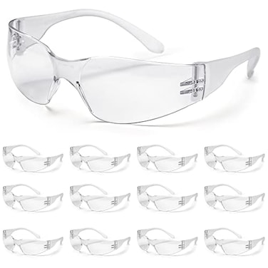 ATERET 12 Pairs Safety Glasses Scratch Resistant Polycarbonate ANSI Z871 Impact Resistant Lens