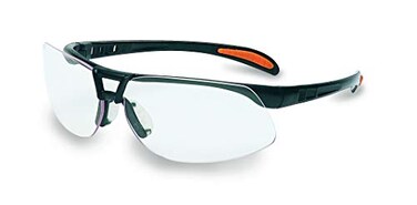 Honeywell Uvex by Protg Safety Glasses Metallic Black Frame with Clear Lens UltraDura AntiScratch Hardcoat S4200H5