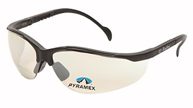 Pyramex V2 Readers Safety Eyewear IndoorOutdoor Mirror 25 Lens With Black Frame