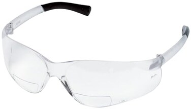 MCR Safety Glasses BearKat BKH25 Clear Polycarbonate lenses UV light protective eyewear with Scratch Resistant Duramass Technology Bifocal Safety Glasses 25 Diopter