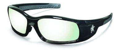 MCR Safety Crews SR119AF Swagger Brash Look Polycarbonate Dual Lens Glasses with Polished Black Frame Clear Mirror Antifog Lens