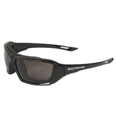 Radians XT121 Extremis Full Black Frame Safety Glasses with Smoke AntiFog Lens Adult