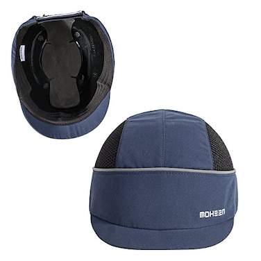 MOHEEN Safety Bump Cap Baseball Hat Style with Reflective Stripes Lightweight and Breathable Hard Hat Head Protection Cap Micro Blue 18101