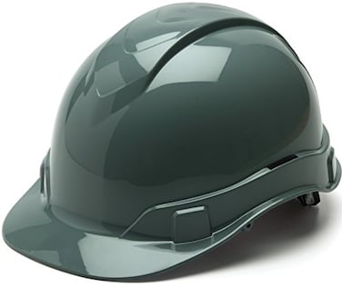 Ridgeline Pyramex Cap Style Hard Hat 4Point Ratchet Suspension Slate Gray