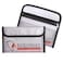 ROLOWAY Small Fireproof Bag 5 x 8 inches Nonitchy Fireproof Money Bag for Cash Valuables Passport Currency Keys 2Pack Silver
