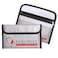 ROLOWAY Small Fireproof Bag 5 x 8 inches Nonitchy Fireproof Money Bag for Cash Valuables Passport Currency Keys 2Pack Silver