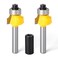 MEIGGTOOL 2PCS Roundover Edging Router Bit Set 14Inch Shank Round Nose Cutter Tools 18 Radius Inch