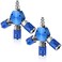 Peryiter 2 Pcs Air Hose Connectors 3 Way Air Hose Fittings 14 in NPT Compressor Fittings High Pressure Resistance Manifold Swivel 360 Degrees Connectors Compressor Accessories Blue