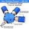 Peryiter 2 Pcs Air Hose Connectors 3 Way Air Hose Fittings 14 in NPT Compressor Fittings High Pressure Resistance Manifold Swivel 360 Degrees Connectors Compressor Accessories Blue