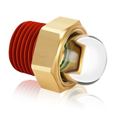 Boltigen 12 NPT Hex Head Domed Oil Sight Glass Brass Bulls Eye Sight Glass Liquid Level Gauge Oil Indicator Window for Air Compressor Gearbox Tank