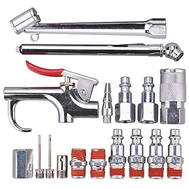WYNNsky 17PCS Air Compressor Accessories Attachment Kit 14 Air Hose Fittings Blow Gun Tire Gauge Air Chuck