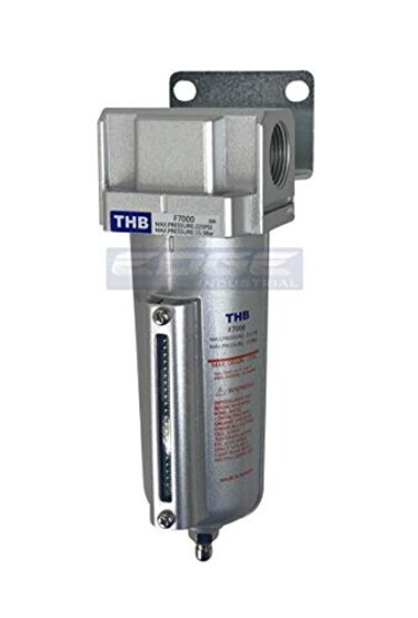 THB HEAVY DUTY HIGH FLOW COMPRESSED AIR INLINE PARTICULATE FILTER WITH METAL BOWL 34 NPT PORTS 140 CFM VISIBLE SIGHT GLASS 5 MICRON ELEMENT
