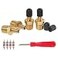 A.I.FORCE AIFORCE 4Pcs 14 NPT Tank Valve Air Compressor Fill Valve With AntiCorrosion Brass Schrader and Caps Extra Replacement Stems Cores and Tool