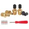 A.I.FORCE AIFORCE 4Pcs 14 NPT Tank Valve Air Compressor Fill Valve With AntiCorrosion Brass Schrader and Caps Extra Replacement Stems Cores and Tool