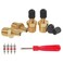 A.I.FORCE AIFORCE 4Pcs 14 NPT Tank Valve Air Compressor Fill Valve With AntiCorrosion Brass Schrader and Caps Extra Replacement Stems Cores and Tool