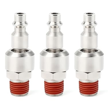 TAISHER 14 Swivel Air Plug 3Pack Industrial Swivel Coupler and Plug 14Inch NPT Male Thread Air Hose Fittings