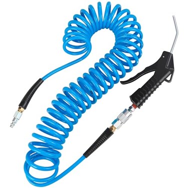 WYNNsky 14 25 FT Recoil Air Hose Polyurethane Coiled Compressor Hose with 14 Fittings Air Blow Gun