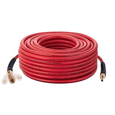 INTERTOOL UltraLight Hybrid Air Hose 516 x 100 ft Kink Resistant High Strength Reinforced Lining AllWeather Maximum Flexibility 14 MNPT Brass Fittings PT081773
