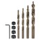 HARFINGTON 4pcs Pocket Hole Drill Bit 5161532 Dia 516 Tip Round Shank Replacement Twist Step Drill Bit with M12 Depth Stop Collar and Wrench for Woodworking