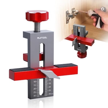 RUITOOL Cabinet Door Mounting Jig Installation Positioner for Frameless Cabinets Only Easily Adjustable Aluminium Alloy Versatile Cabinet Hardware Jig Holiday Home Improvement Gifts for Him