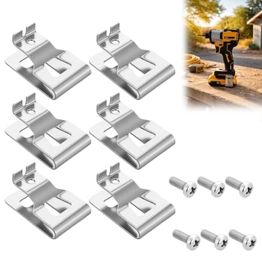 Podoy 6 Pack N268241 Drill Belt Clip Stainless Steel Drill Tool Clips with Screws N169778 N086039 Belt Hook Clip Kit compatible with DCD980 DCD985 DCD980L2 DCD985L2