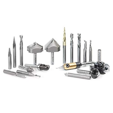 Amana Tool AMS132 18Pc Signmaking Advanced CNC Router Bit Collection 14 Shank