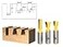 Yonico YONICO Router Bits Set Dovetail 3 Bit 12Inch Shank 14318