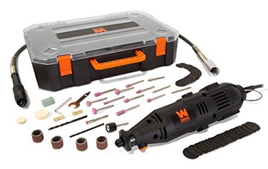 WEN 23103 1Amp Variable Speed Rotary Tool with 100 Accessories Carrying Case and Flex Shaft