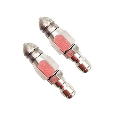 CREEXEON 2Pack Sewer Jetter Nozzle Pressure Drain Jetter Hose Nozzle 14 Quick Connector Stainless 5000 Psi
