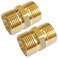 Uenede 2PCS Brass Pressure Washer Hose Extension Coupler M2214mm Male x M2214mm Male Thread 5000PSI Metric Hex Nipple Coupling Adapter Fitting
