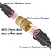 Uenede 2PCS Brass Pressure Washer Hose Extension Coupler M2214mm Male x M2214mm Male Thread 5000PSI Metric Hex Nipple Coupling Adapter Fitting