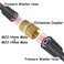 Uenede 2PCS Brass Pressure Washer Hose Extension Coupler M2214mm Male x M2214mm Male Thread 5000PSI Metric Hex Nipple Coupling Adapter Fitting