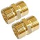 Uenede 2PCS Brass Pressure Washer Hose Extension Coupler M2214mm Male x M2214mm Male Thread 5000PSI Metric Hex Nipple Coupling Adapter Fitting