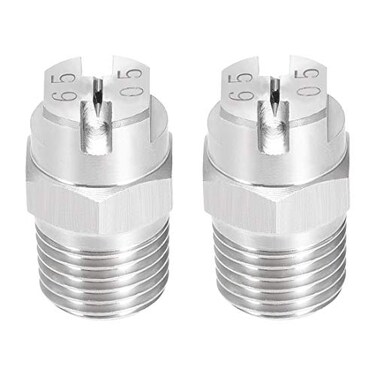 uxcell Flat Fan Spray Tip 14BSPT Male Thread 304 Stainless Steel Nozzle 65 Degree 14mm Orifice Diameter 2 Pcs