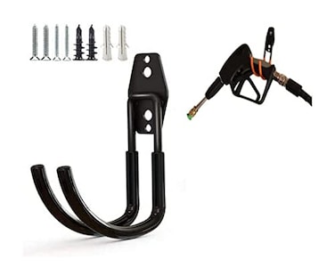 zoele Zoele Wall Mount Car Washer Hanger Heavy Duty Metal High Pressure Water Gun Holder Rack Hook for Spray GunGarden HoseWater Hose Black