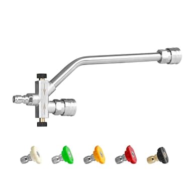 CHAVOR Dualconnector Power Washer Wand Foam Cannon Dual Connector Power Washer Double Tip Accessory 5 Pressure Washer Nozzle Tips 4000 PSI