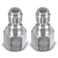 ESSENTIAL WASHER Plated Steel 14 Female Quick Connect Fittings Pressure Washer Pressure Washer Plugs 4200 PSI 2 Pack