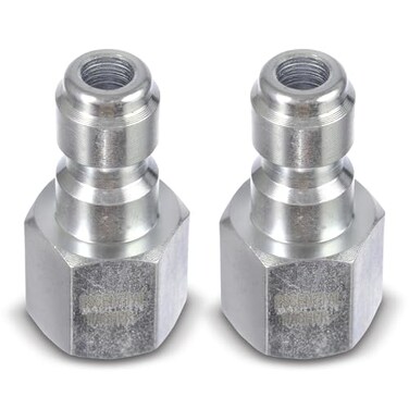 ESSENTIAL WASHER Plated Steel 14 Female Quick Connect Fittings Pressure Washer Pressure Washer Plugs 4200 PSI 2 Pack