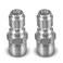 ESSENTIAL WASHER Plated Steel 38 Male Quick Connect Fittings Pressure Washer Pressure Washer Plugs 4200 PSI 2 Pack