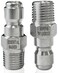 ESSENTIAL WASHER Essential Washer Stainless Steel Plug Male NPT Pressure Washer Quick Connect Fittings 5000 PSI Set Of 2