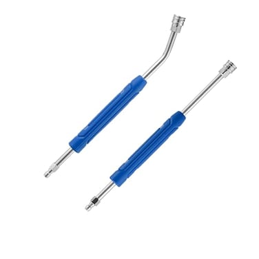EZALOR Pressure Washer Extension Wand 17 Inch Stainless Steel Pressure Washer Wand with Slip Resistant Plastic Protective Cover 14 Quick Connect 2 Pack